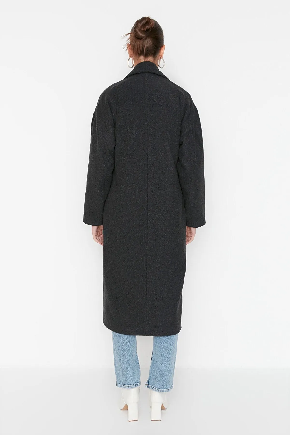 grey oversized coat