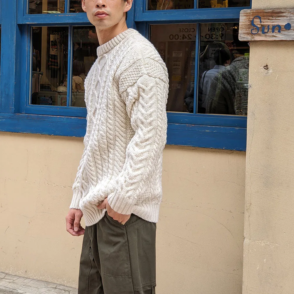 GUERNSEY WOOLLENS -  Aran Sweater - Crew Neck - GW23-AC