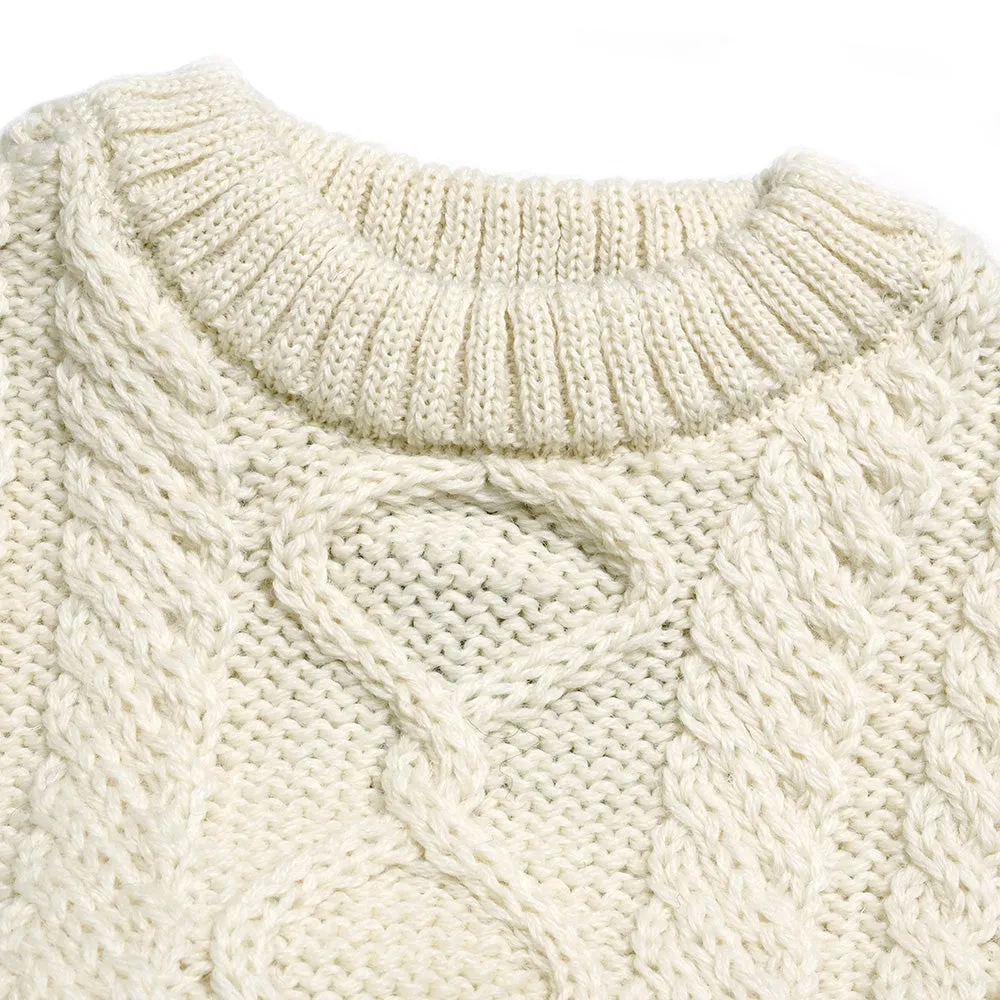GUERNSEY WOOLLENS -  Aran Sweater - Crew Neck - GW23-AC
