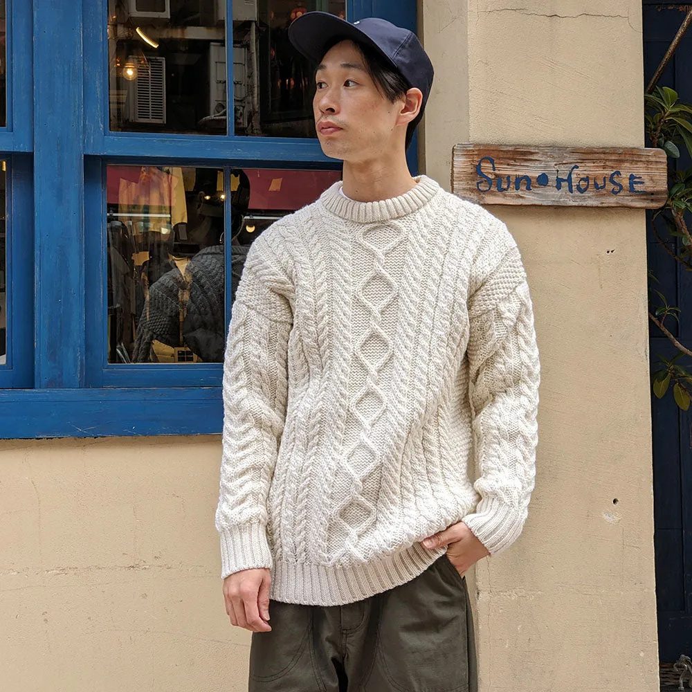 GUERNSEY WOOLLENS -  Aran Sweater - Crew Neck - GW23-AC