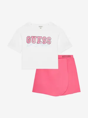 Guess Girls T-Shirt And Skort Set in White