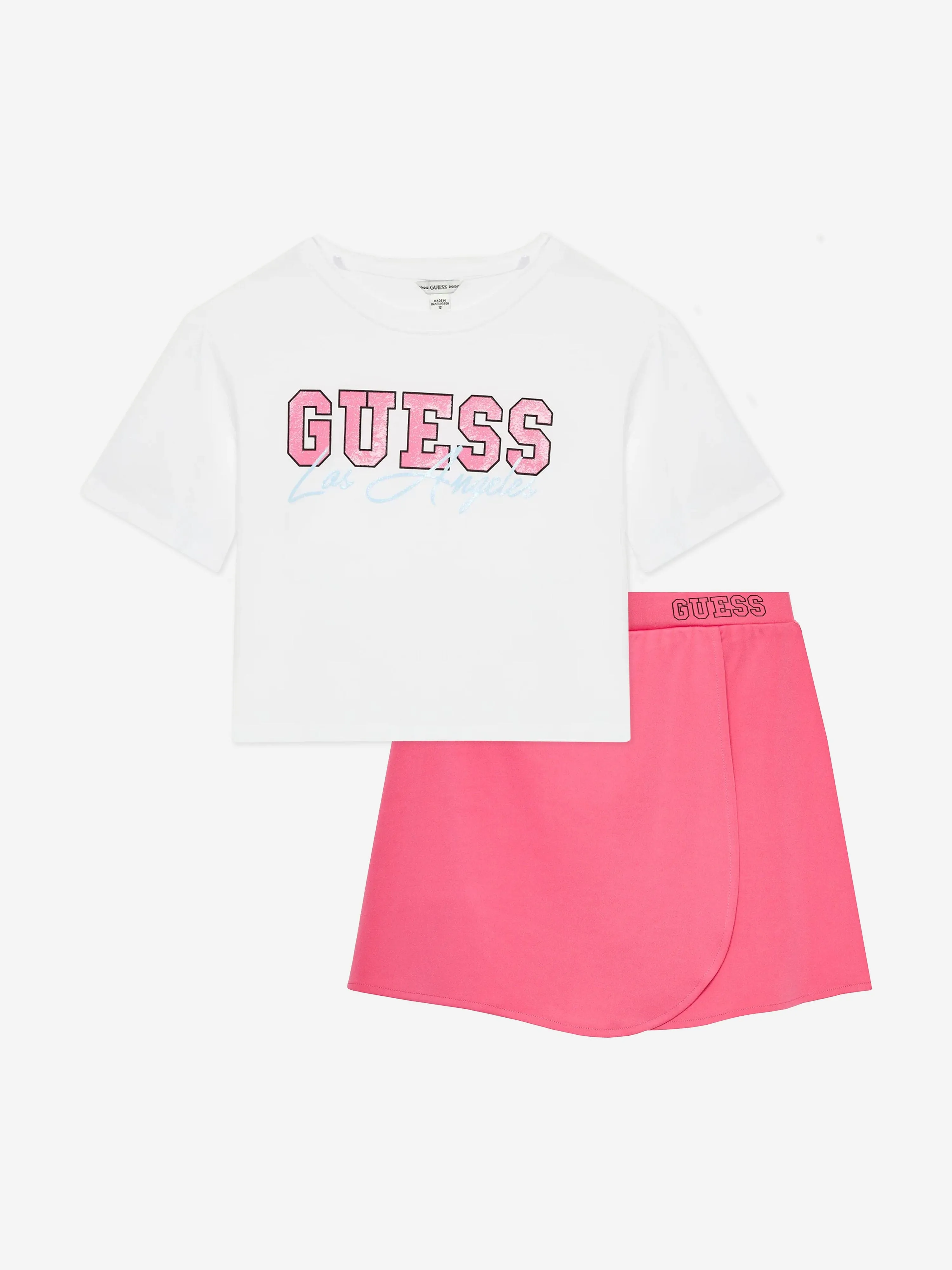Guess Girls T-Shirt And Skort Set in White