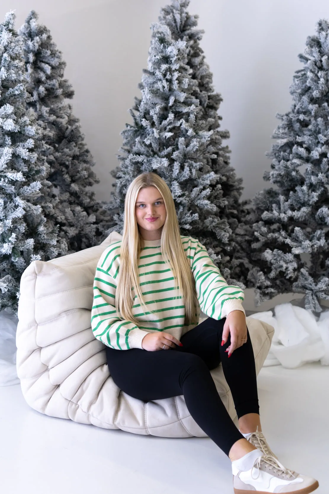 Gwen Striped Sweater | Green