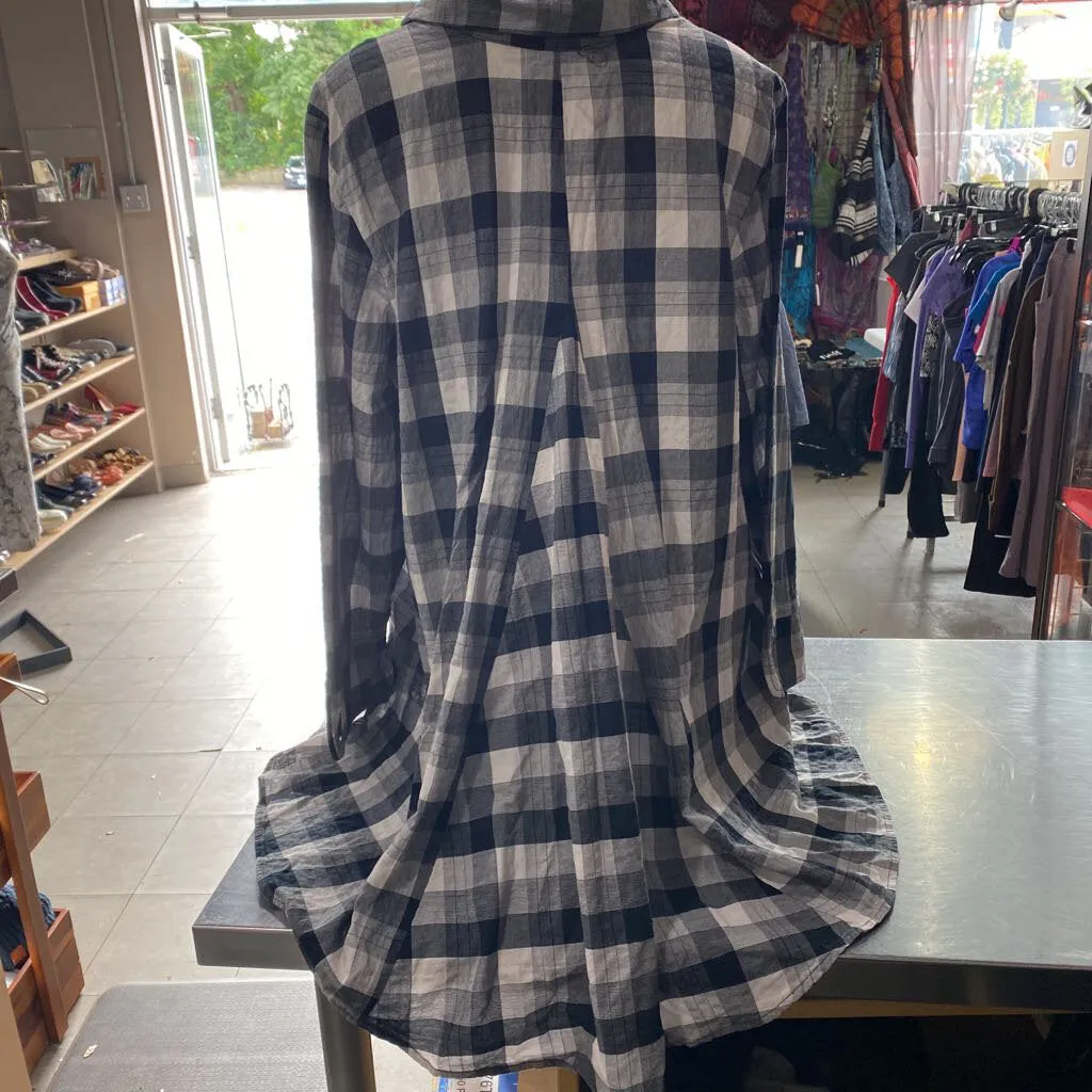 Habitat plaid button up tunic XL