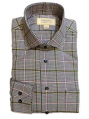 Hagen Shirt Woven Window Check Navy