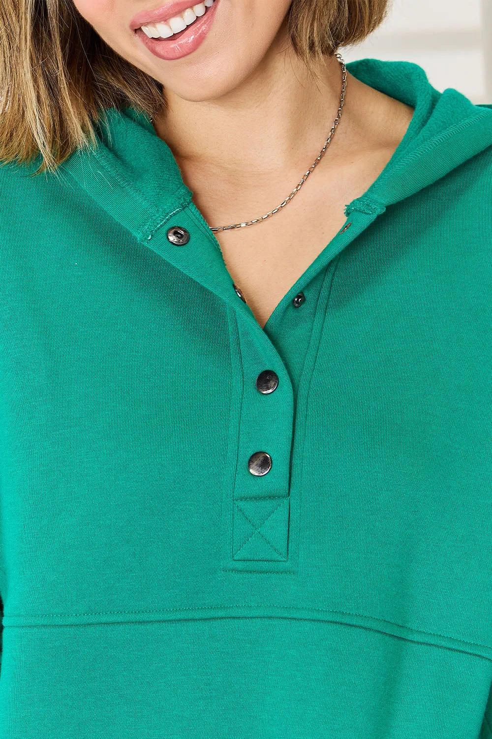 Half Snap Long Sleeve Hoodie