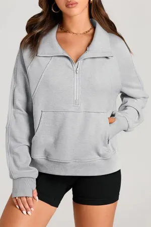 Half Zip Long Sleeve Sweatshirt | Casual Fashion | Fall Trends