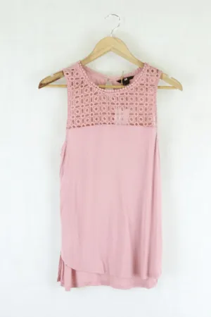 H&M Pink Lace Top S
