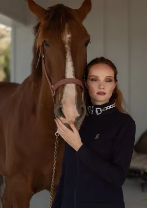 Harmonia Embroidered Zip Jacket | Navy