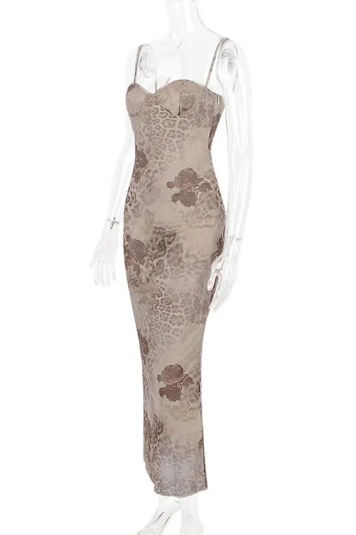 Harmony Bodycon Midi Dress - Nude