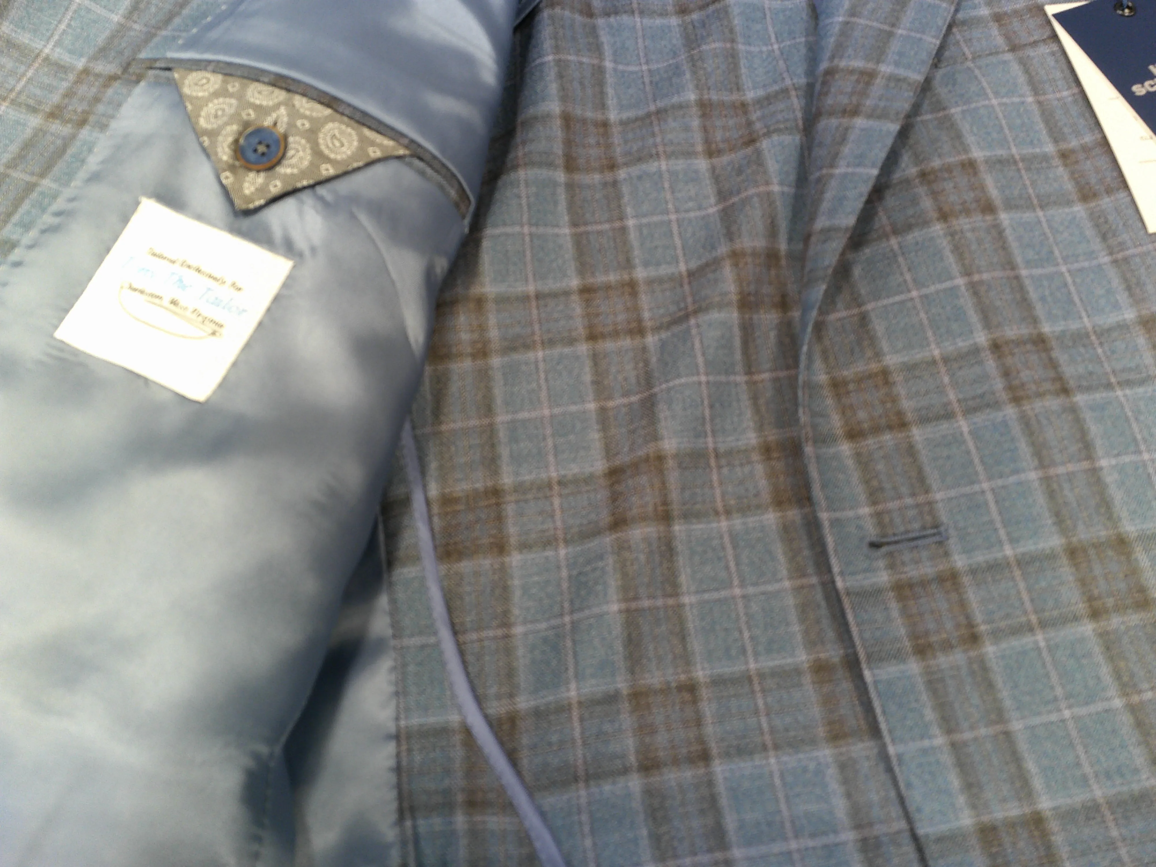 Hart Schaffner Marx Teal/Brown Plaid Jacket
