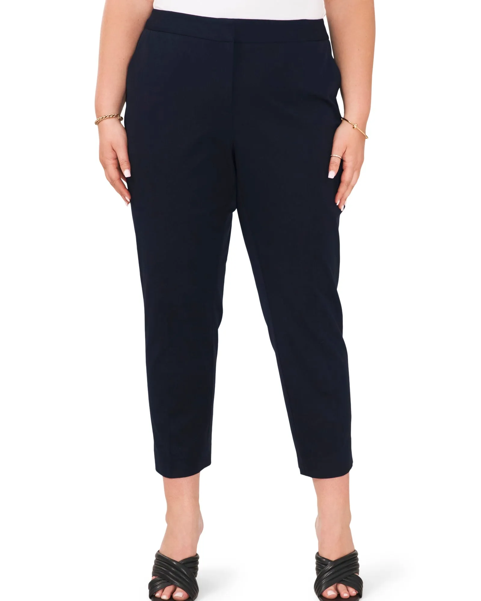 Hazel Front Zip Twill Pant | Classic Navy