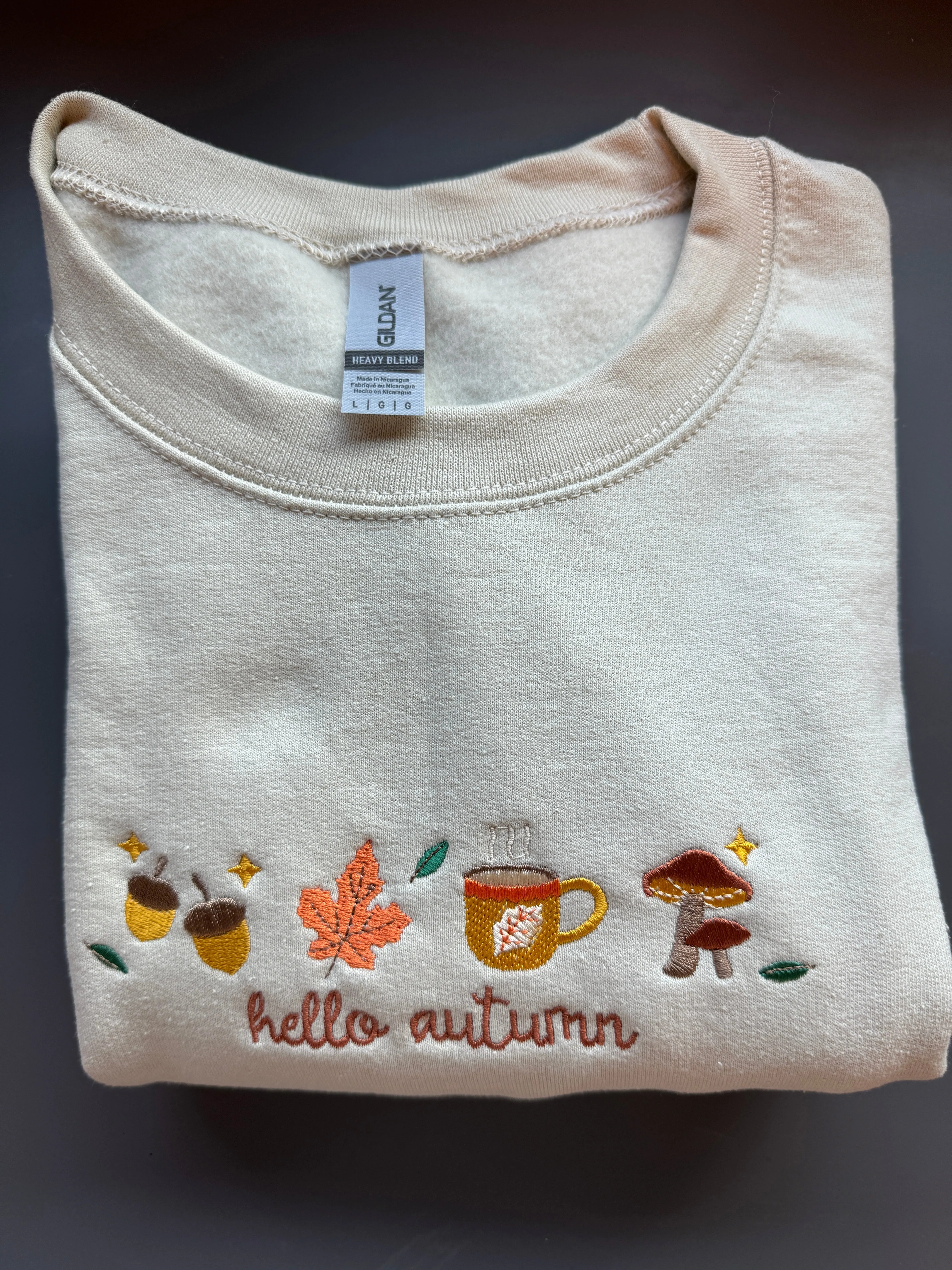 Hello Autumn Embroidered Crewneck