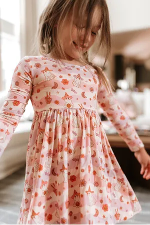 Hey Boo Long Sleeve Twirl Dress