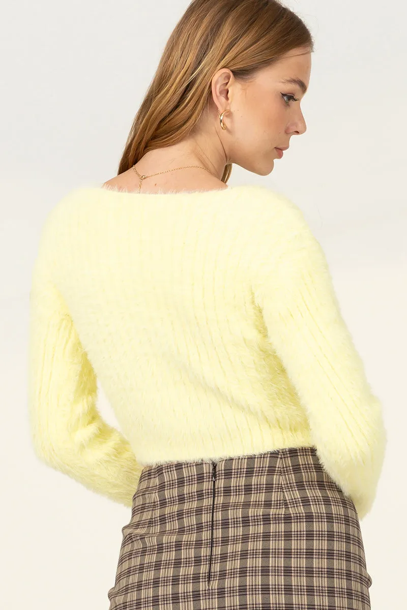 HF21G442-1-Fuzzy Crop Sweater