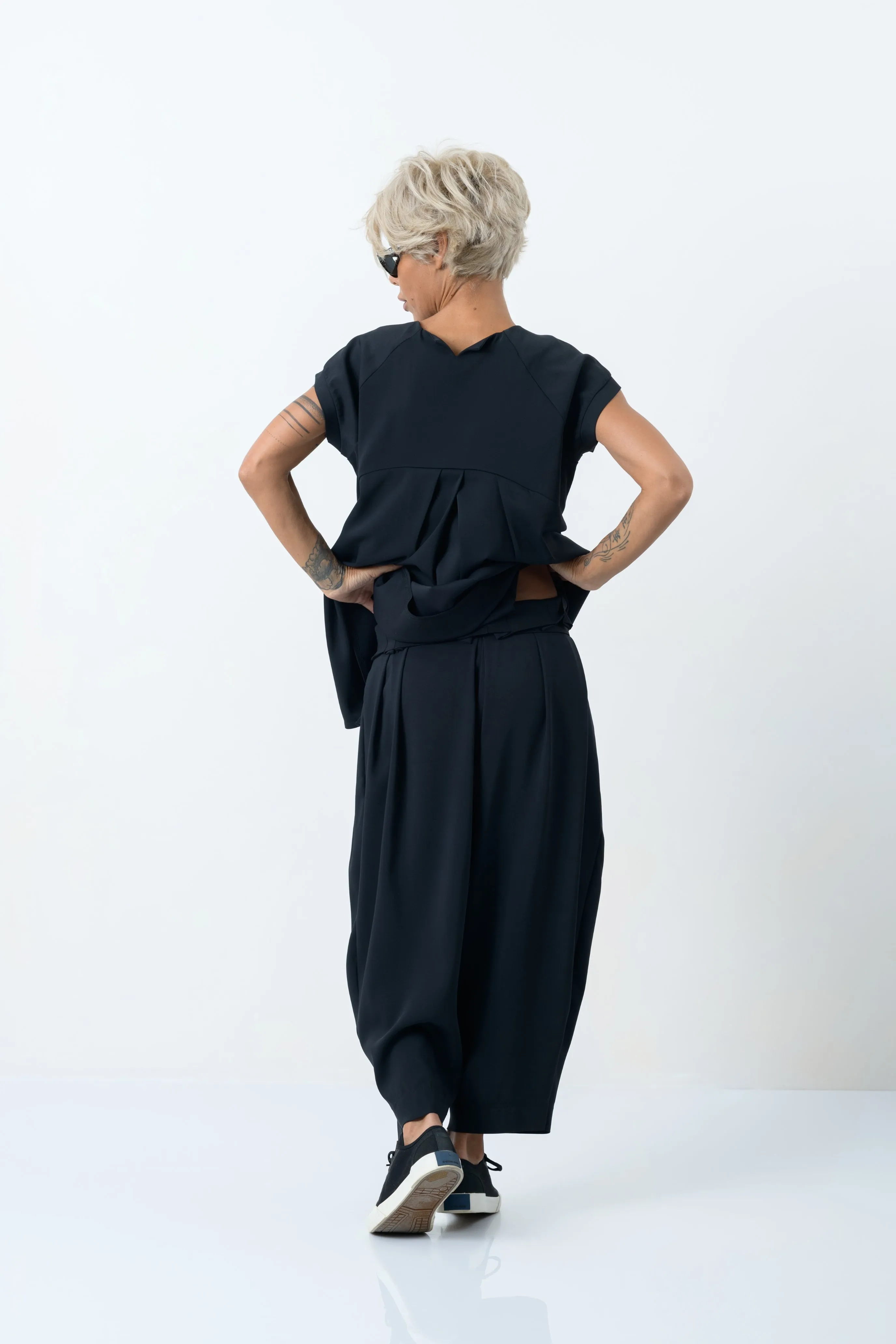 High-Low Tunic Top in Black