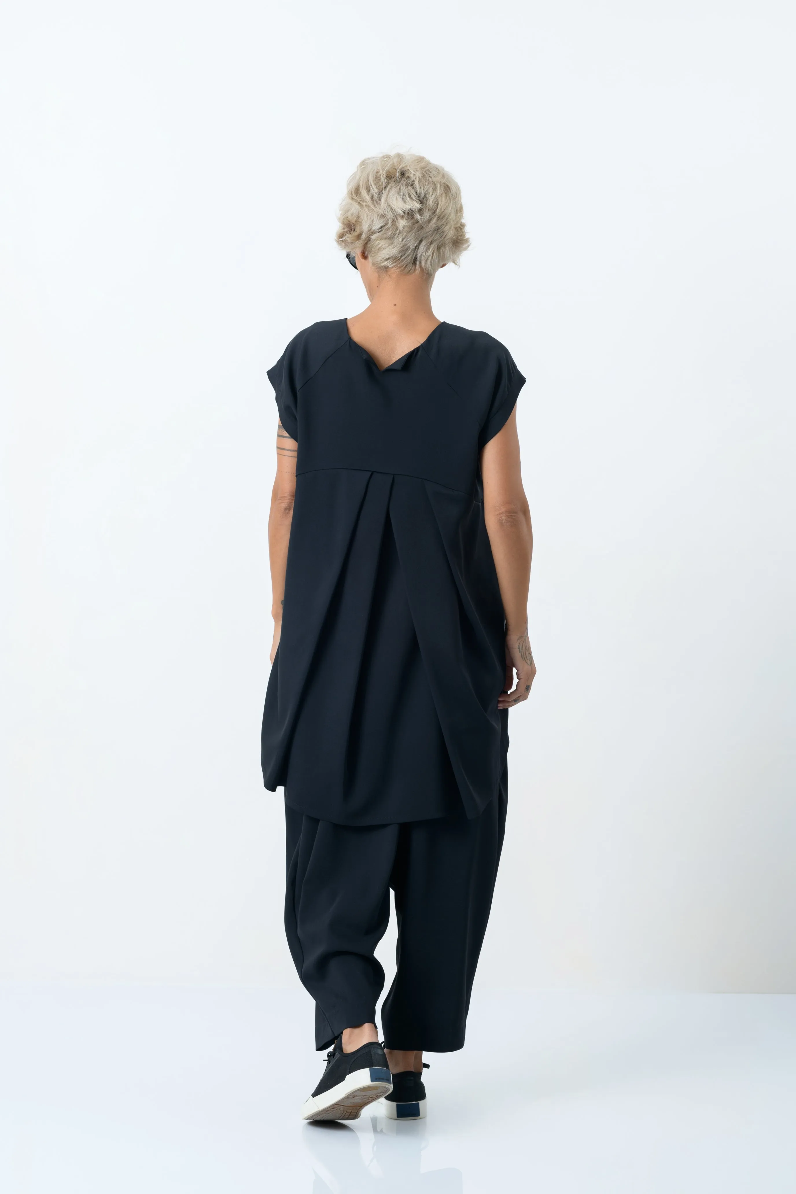 High-Low Tunic Top in Black