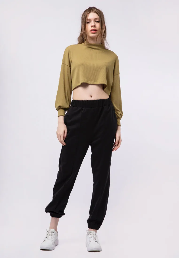High Neck Crop Sweater