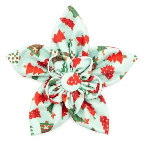 Holiday Trees Dog Collar Flower Green