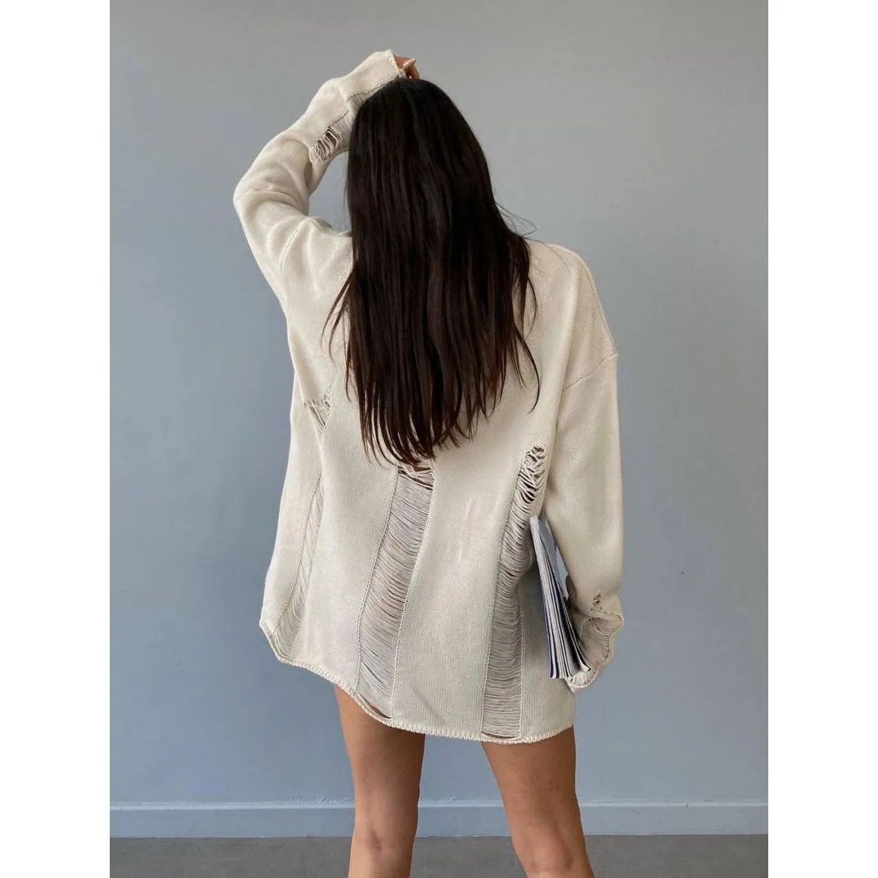 Hollow Knitted Pullover Hole Sweater