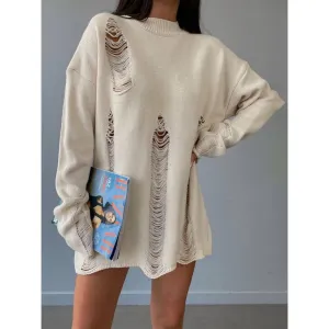 Hollow Knitted Pullover Hole Sweater