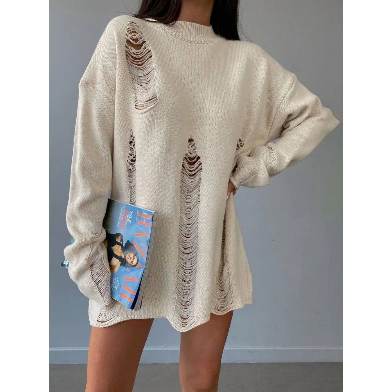 Hollow Knitted Pullover Hole Sweater