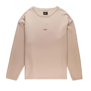 HOMME  'ESSENTIAL' Rubber Logo L/S Big Tee Cashmere