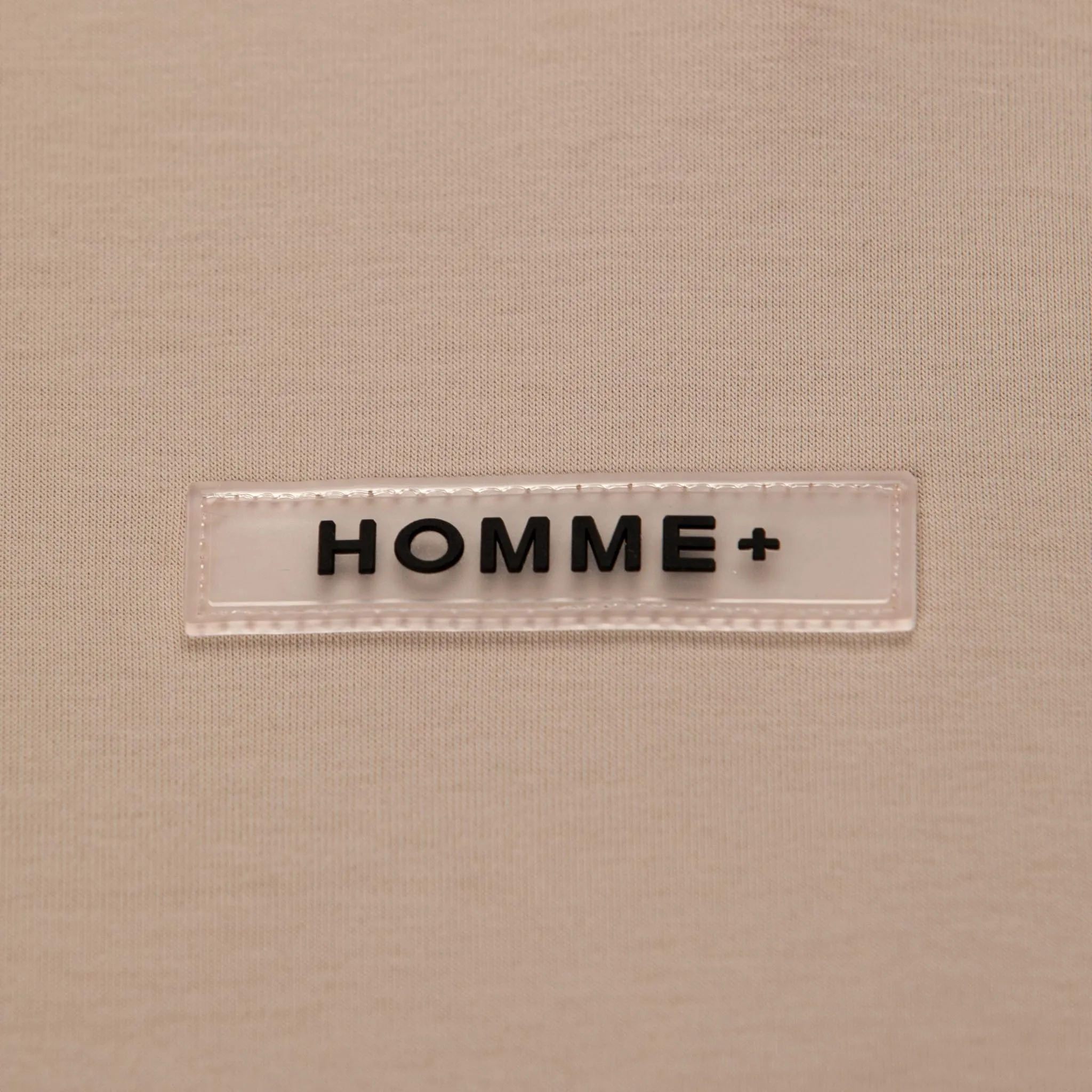 HOMME  'ESSENTIAL' Rubber Logo L/S Big Tee Cashmere