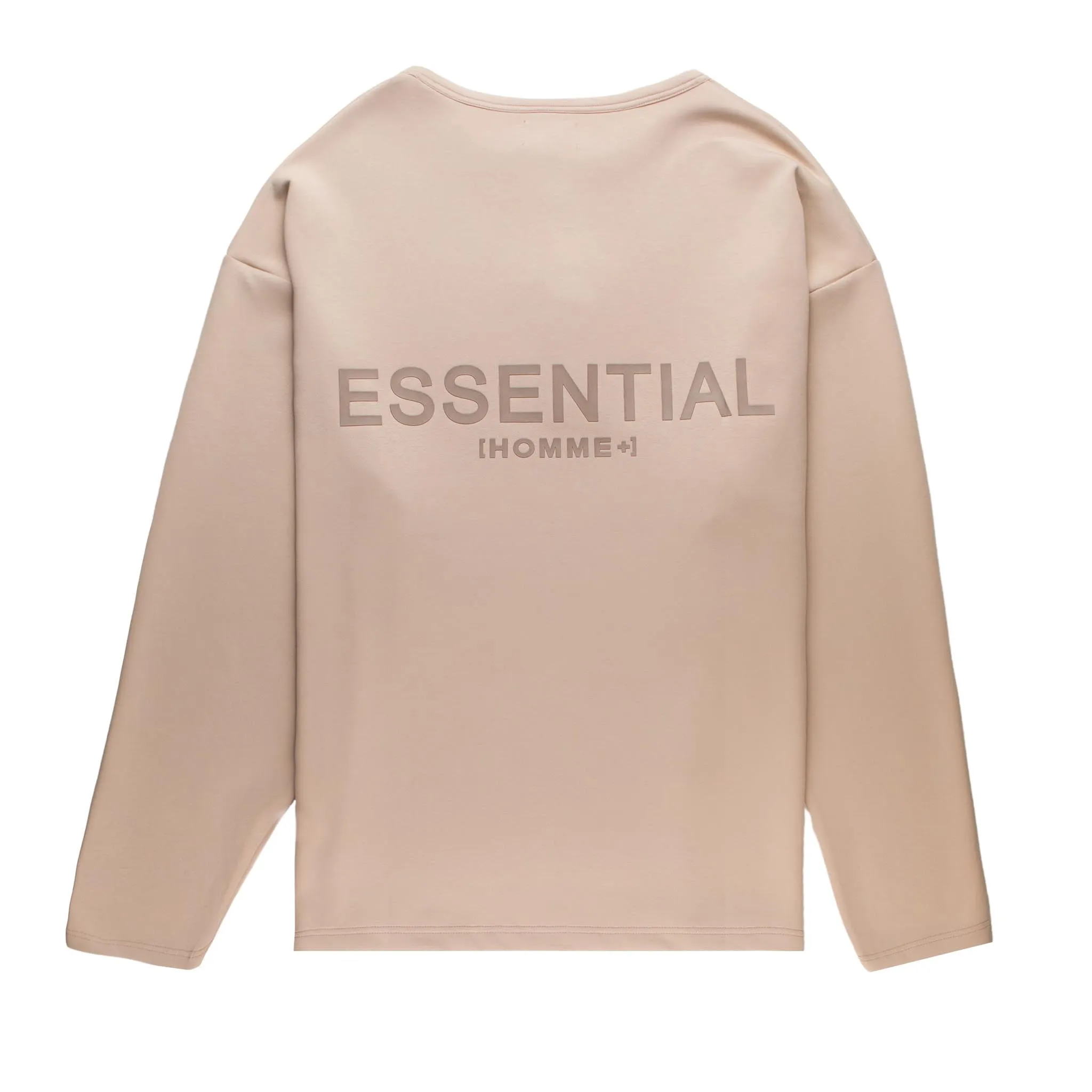 HOMME  'ESSENTIAL' Rubber Logo L/S Big Tee Cashmere