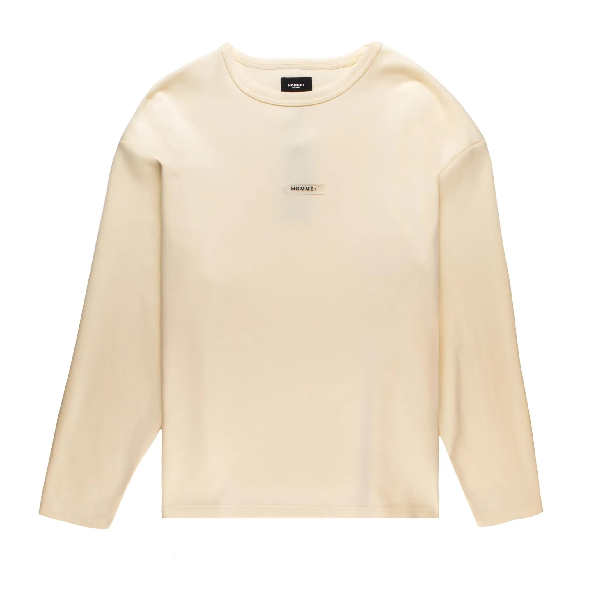 HOMME  'ESSENTIAL' Rubber Logo L/S Big Tee Cream