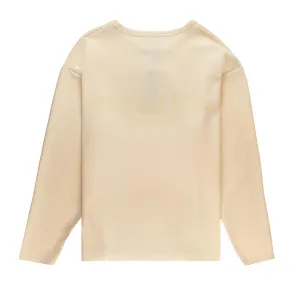 HOMME  'ESSENTIAL' Rubber Logo L/S Big Tee Cream