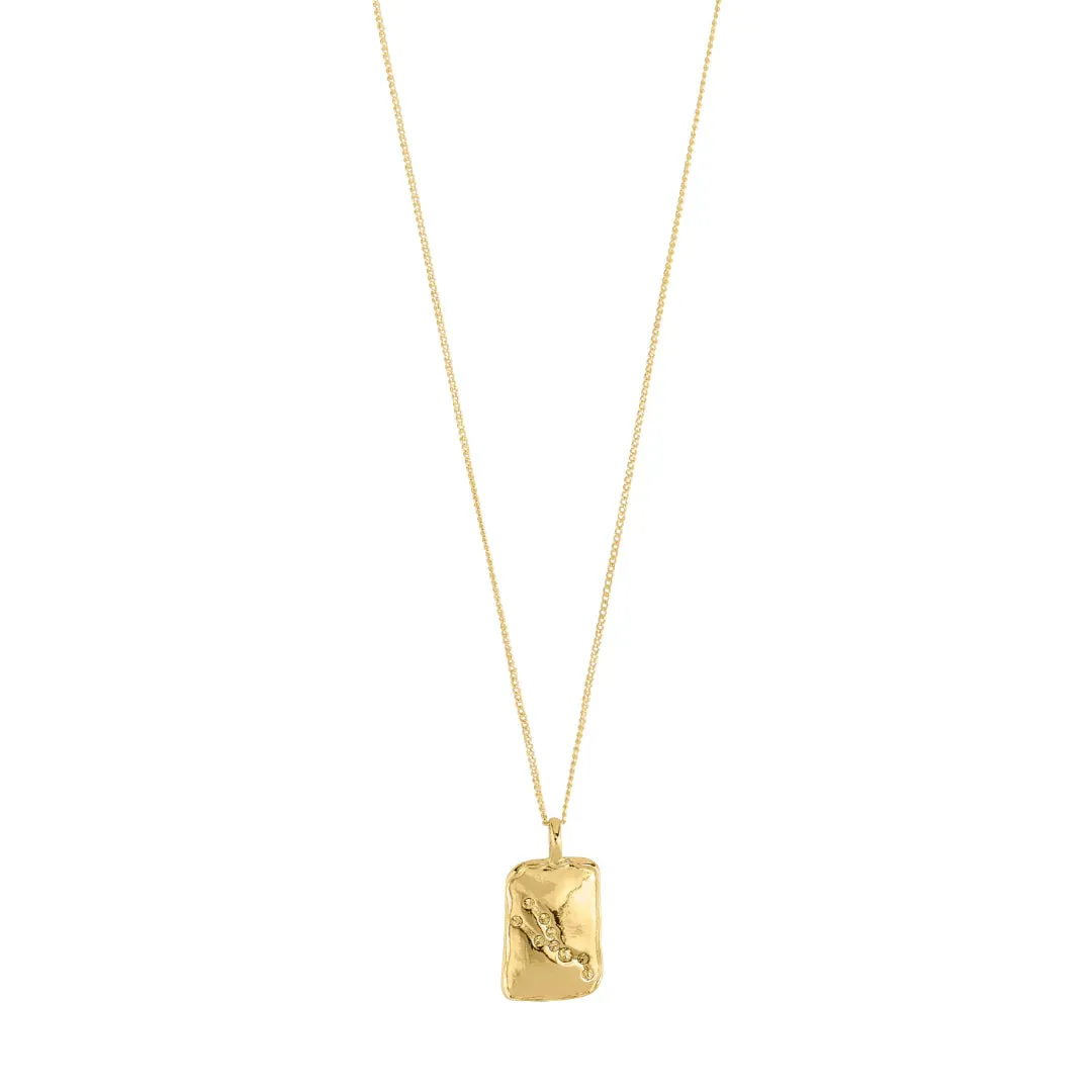 Horoscope Double Sided Square Coin Pendant