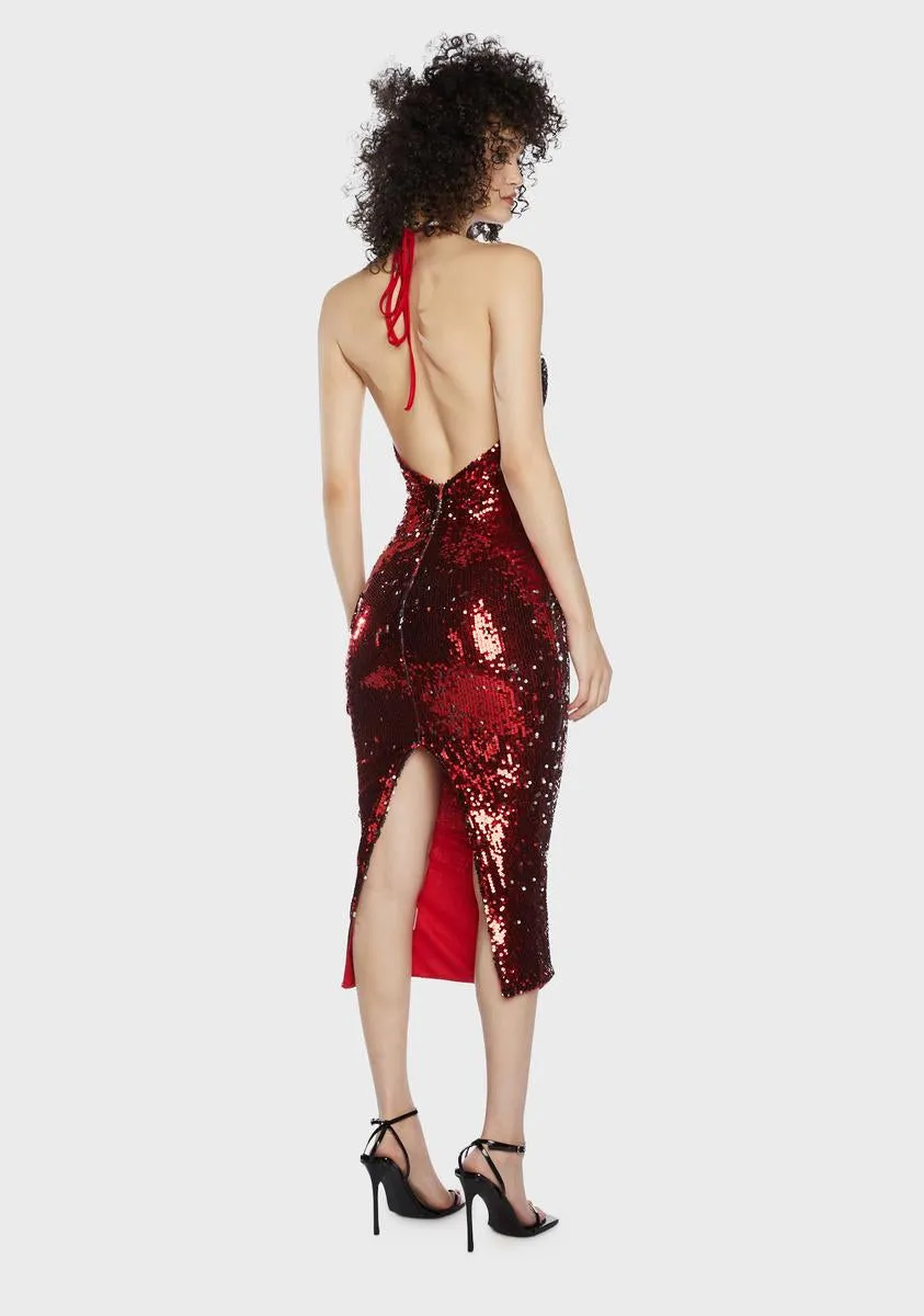Hot Speakeasy Romance Sequin Maxi Dress