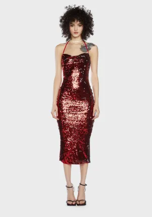 Hot Speakeasy Romance Sequin Maxi Dress