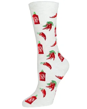 Hot Sriracha Bamboo Blend Crew Socks