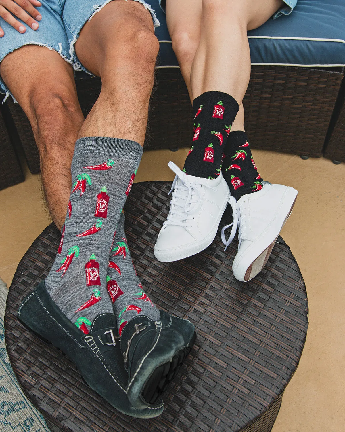 Hot Sriracha Bamboo Blend Crew Socks