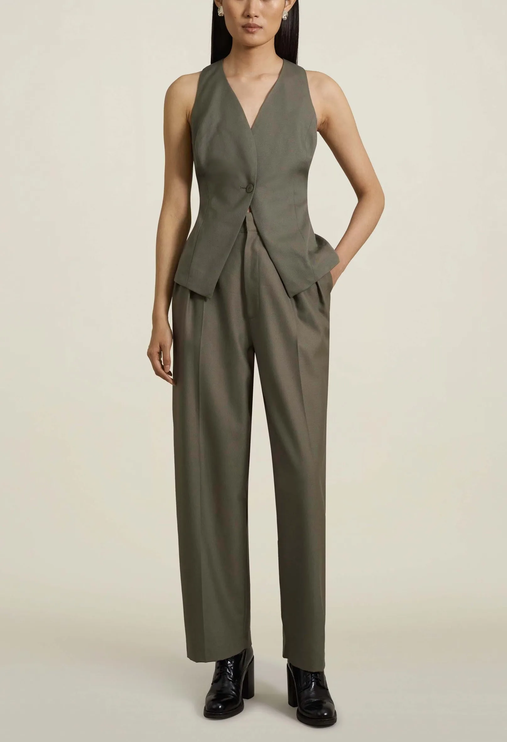 Houghton Pleated Trouser, Sage