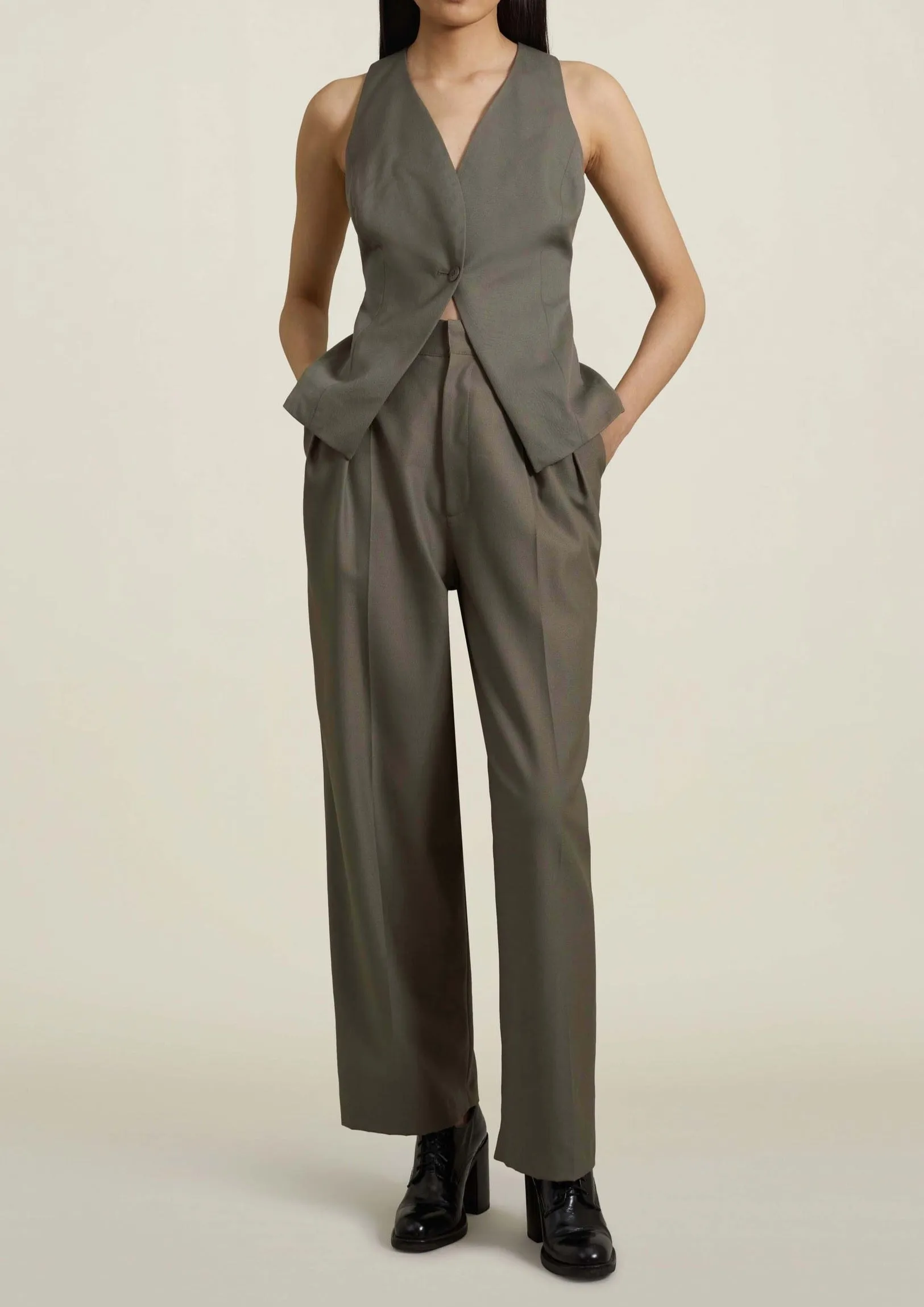 Houghton Pleated Trouser, Sage