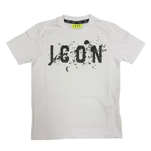 Icon maglietta con cappuccio junior con stampa schizzo IBKS00520 bianco
