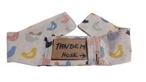 Insulin Pump Belt with Extra Phone Poket - Cotton Jersey, Tandem, Phone, Birds Design | DiabeThrive