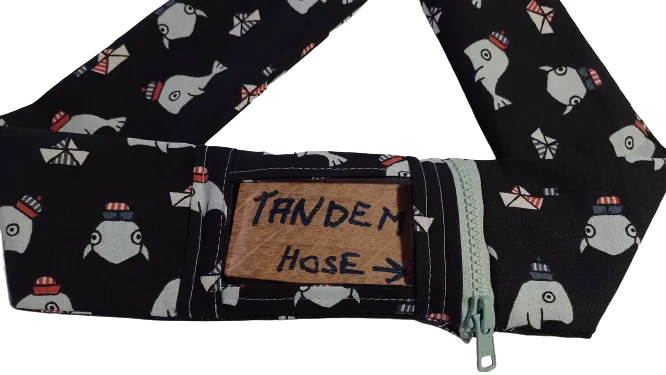 Insulin Pump Belt With Extra Phone Poket - Cotton Jersey, Tandem, Phone, Whale Design | DiabeThrive