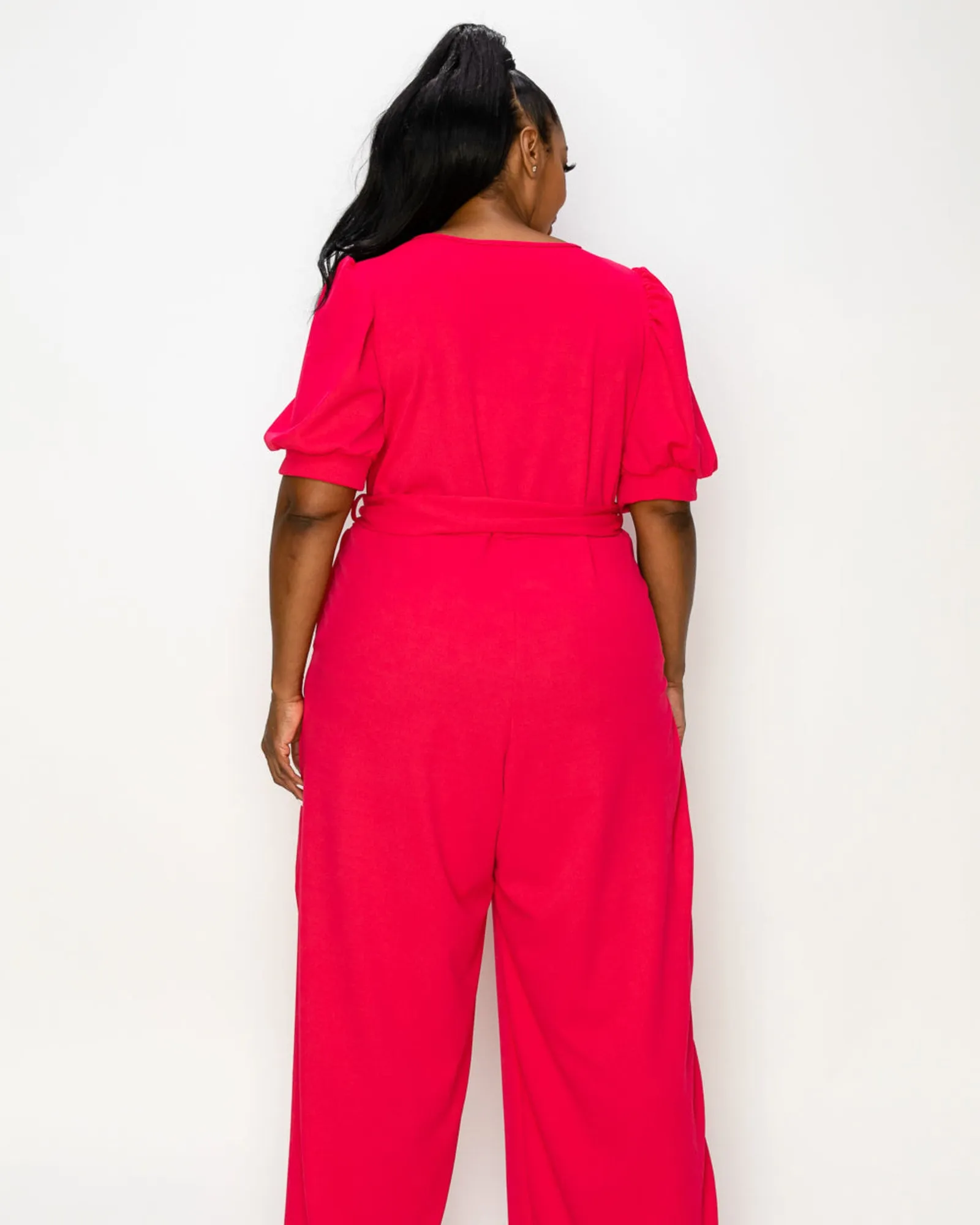 Iris Wrap Pocket Jumpsuit | Berry