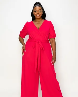 Iris Wrap Pocket Jumpsuit | Berry