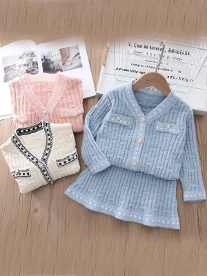 It Girl Vibes Cardigan And Skirt Set