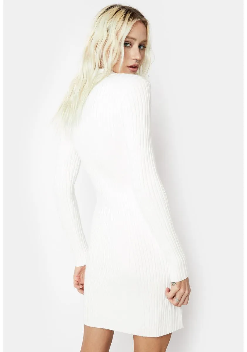 Ivory Just So Tempting Mini Dress