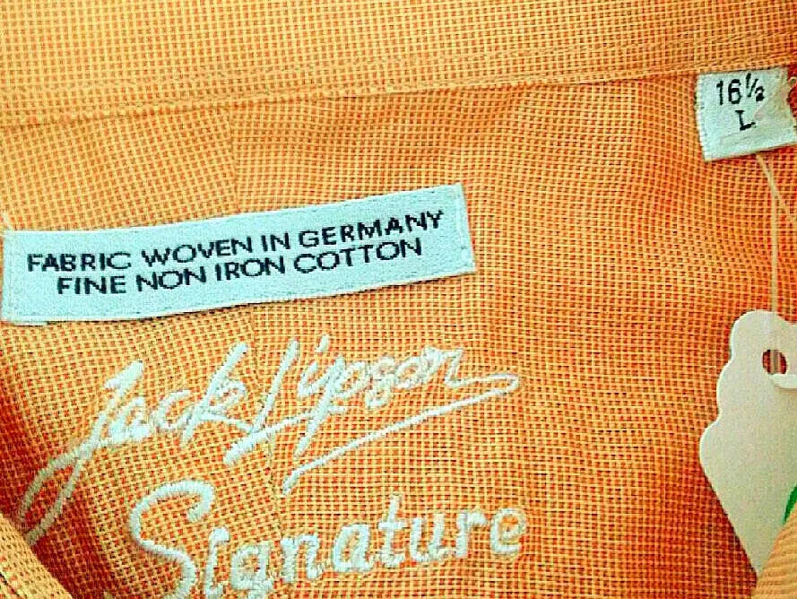 Jack Lipson Signature Series Orange Dress Shirt- Size 16.5L