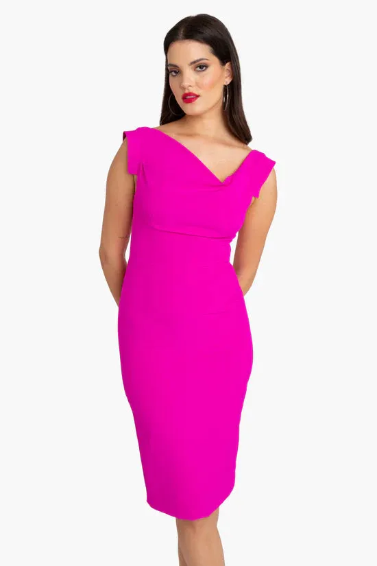 Jackie O Sheath Dress - Vibrant Pink