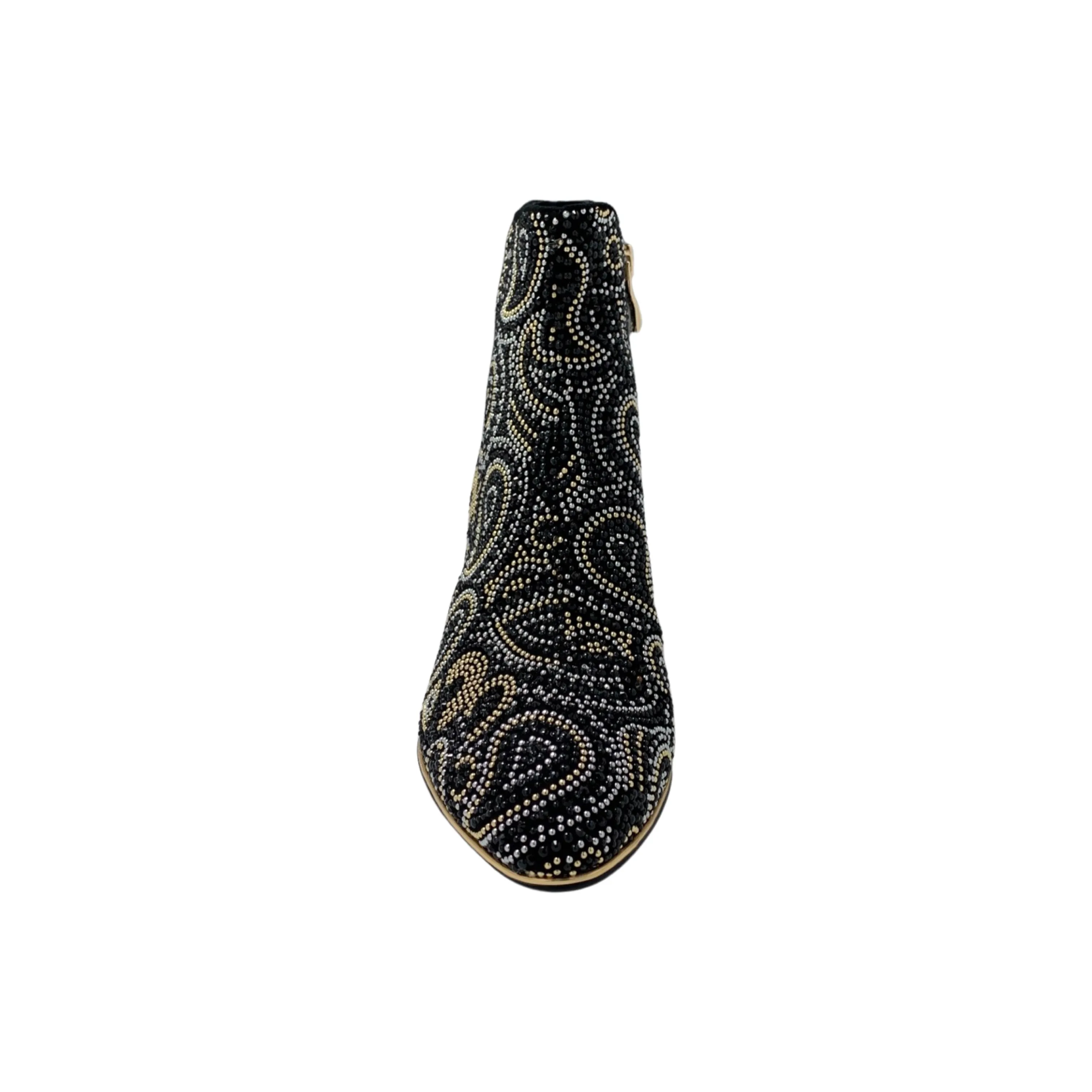 Jakarta Black Paisley Suede Bootie