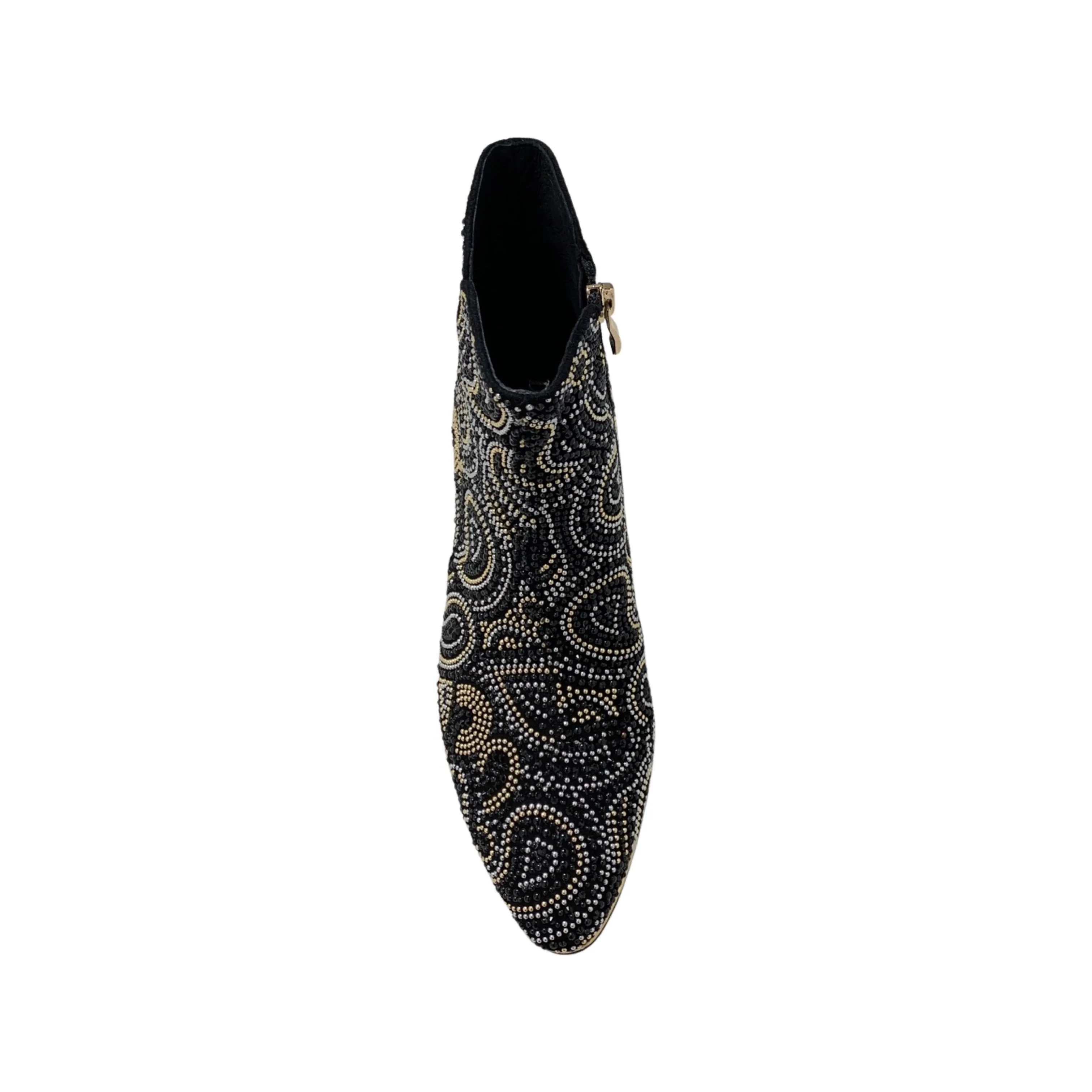 Jakarta Black Paisley Suede Bootie