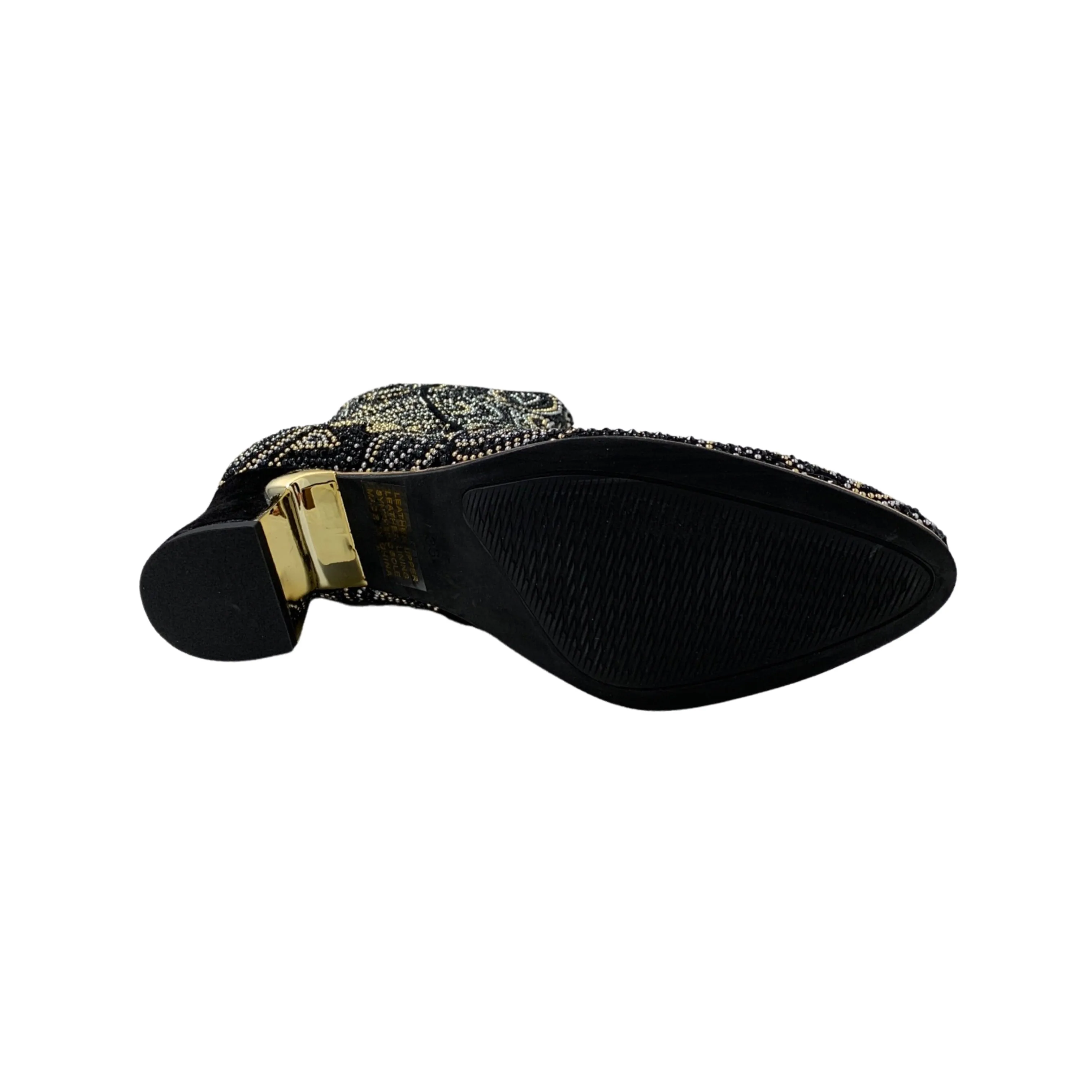 Jakarta Black Paisley Suede Bootie